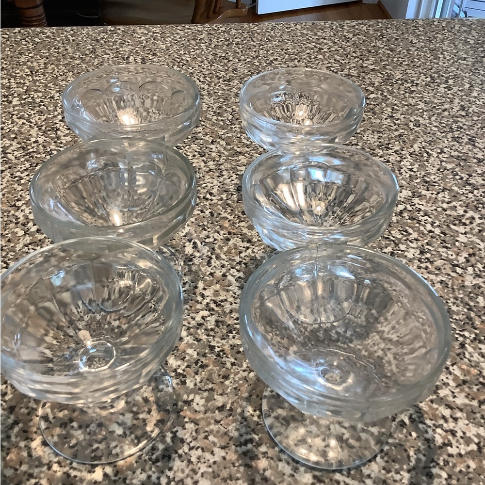 Vintage Clear Glass Sherbet Dessert Cups